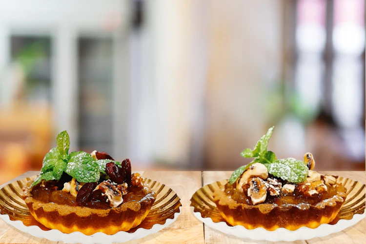 Crostatine Sablé con Pralinato e Marmellata d’Arancia